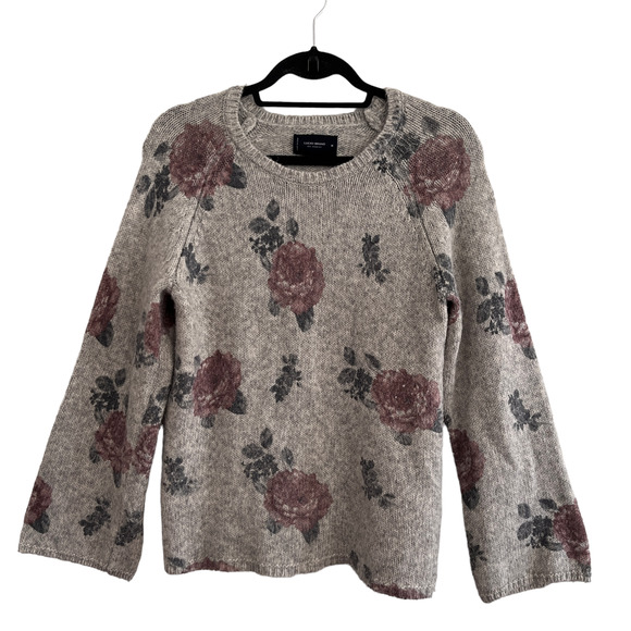 Top Femme Lucky Brand - Col Carré, Imprimé Floral Crème, Manches Courtes - Taille Small, NEUF AVEC ÉTIQUETTE (NWT)